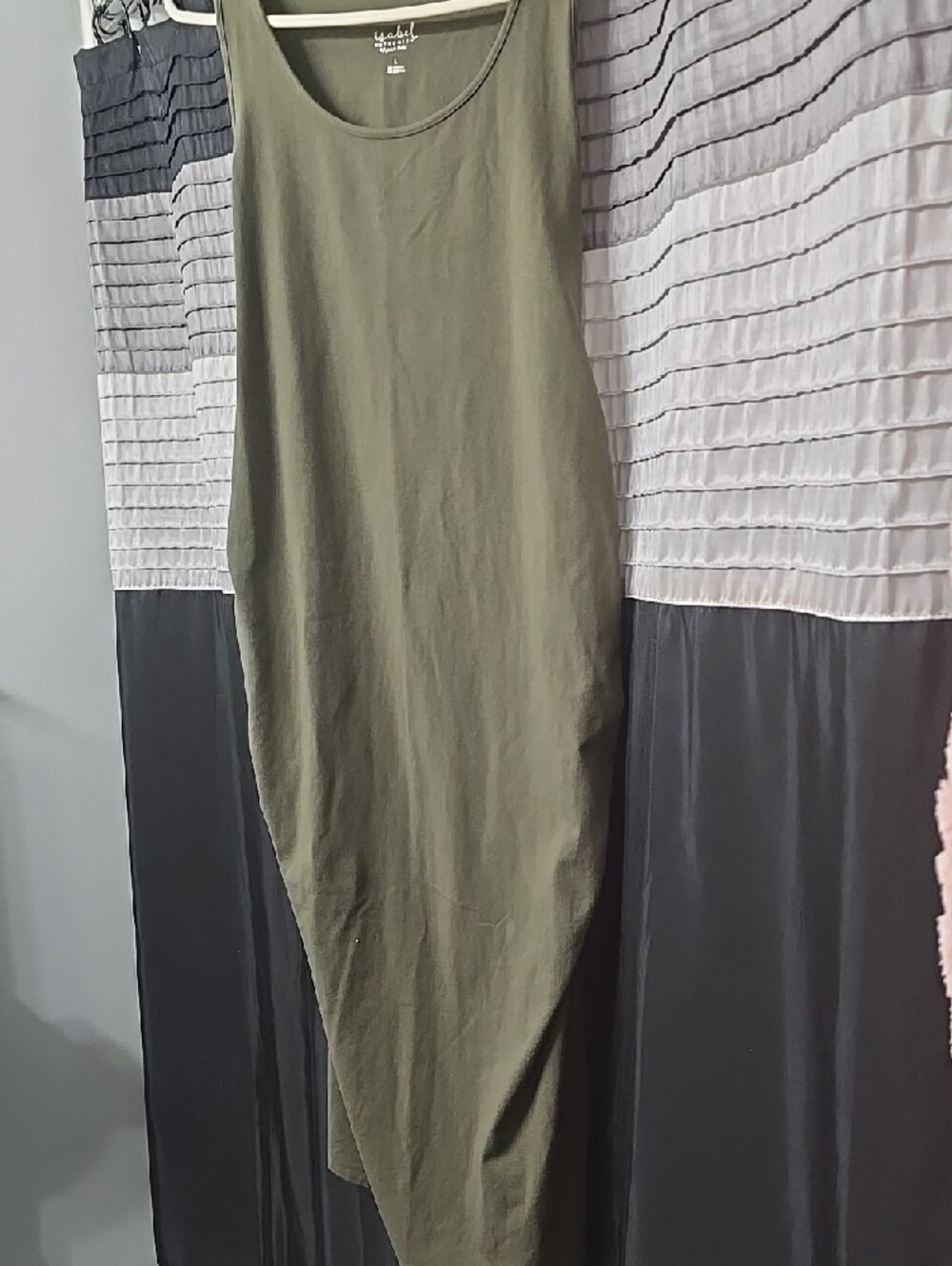 Isabel Maternity by Ingrid & Isabel Olive Green Strapless Tank Dress Size L